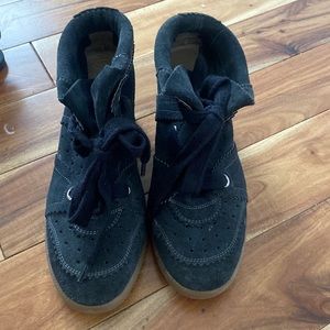 Women's Navy Étoile Bobby Suede Wedge Sneakers